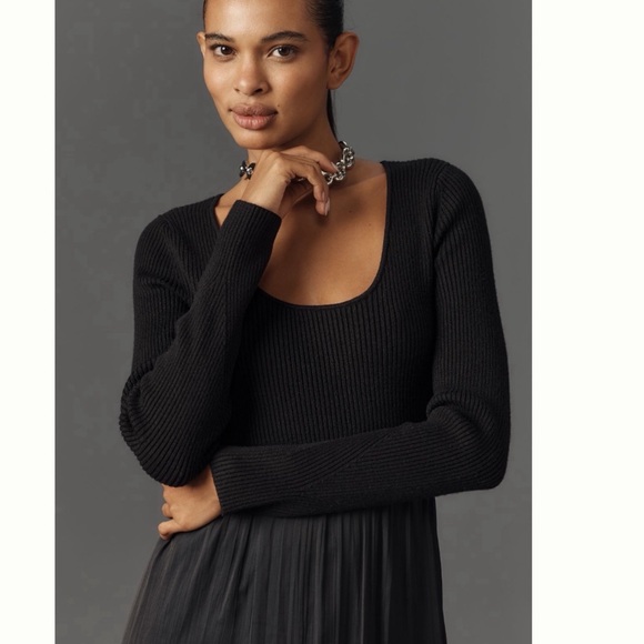 NWT Anthropologie The Thea Twofer Sweater Dress: Scoop-Neck Edition, M - Picture 3 of 11